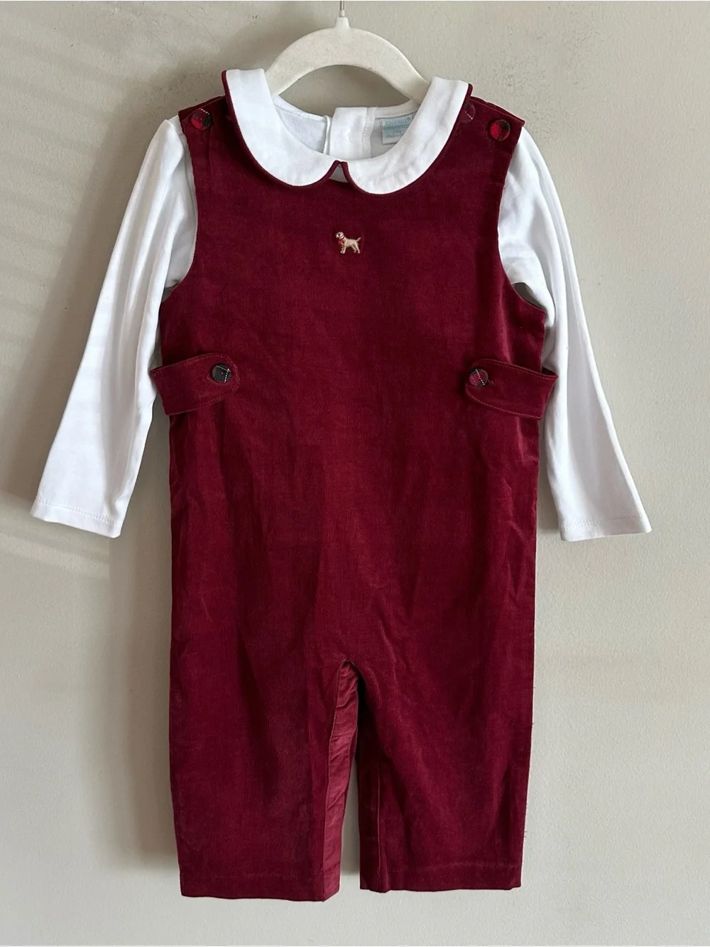 NWT Edgehill Collection Darby Fallon Clark Golden Retriever Jon Jon & Shirt 24M